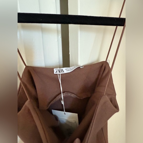 Zara Brown Mini Slip Dress - Picture 2 of 7
